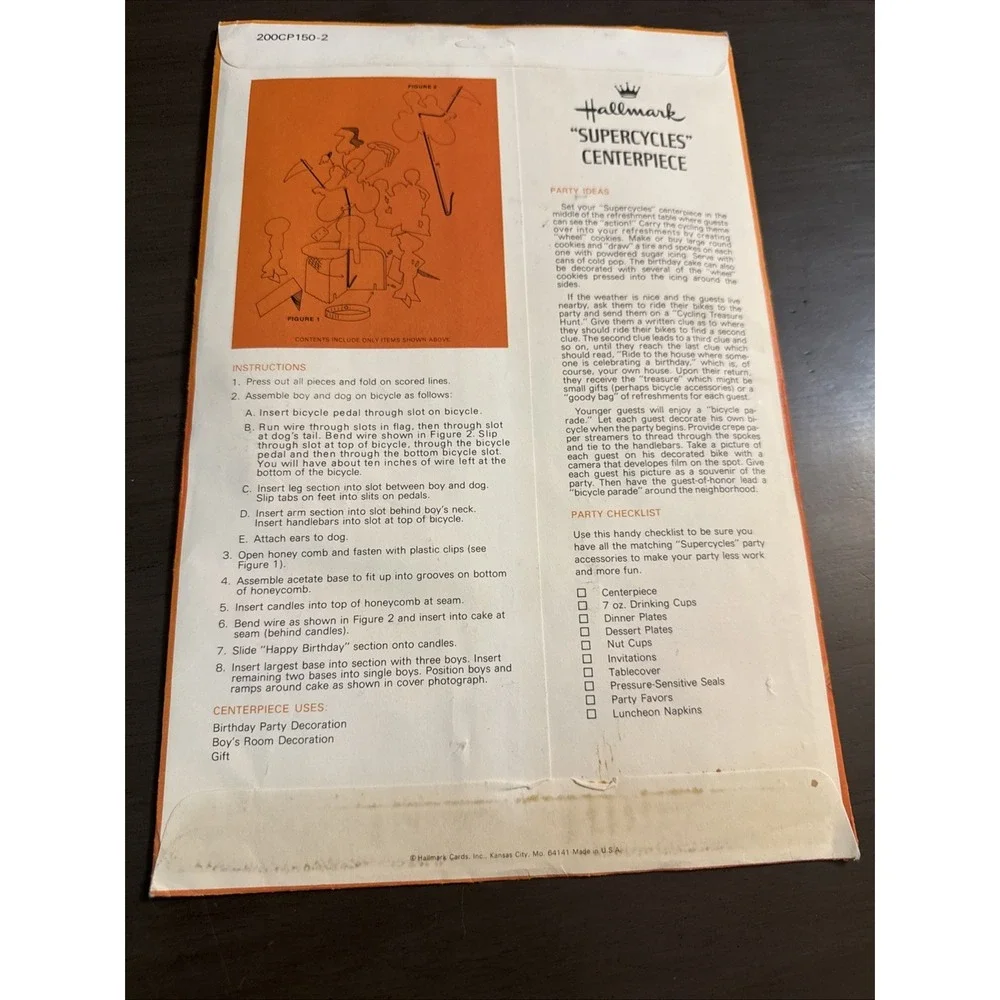 Vintage hallmark ephemera 1980's  BMX Diamondback Huffy Schwinn scrapbooki Party